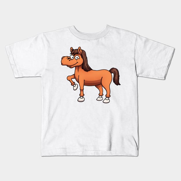 Cute Horse Kids T-Shirt by TheMaskedTooner